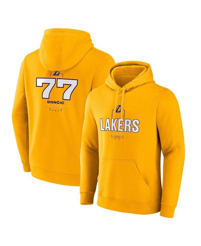 ファナティクス メンズ アウター パーカー・スウェット パーカー Fanatics Men's Luka Doncic Gold Los Angeles Lakers Icon Behind the Back Name Number Pullover Hoodie Gold ゴールド