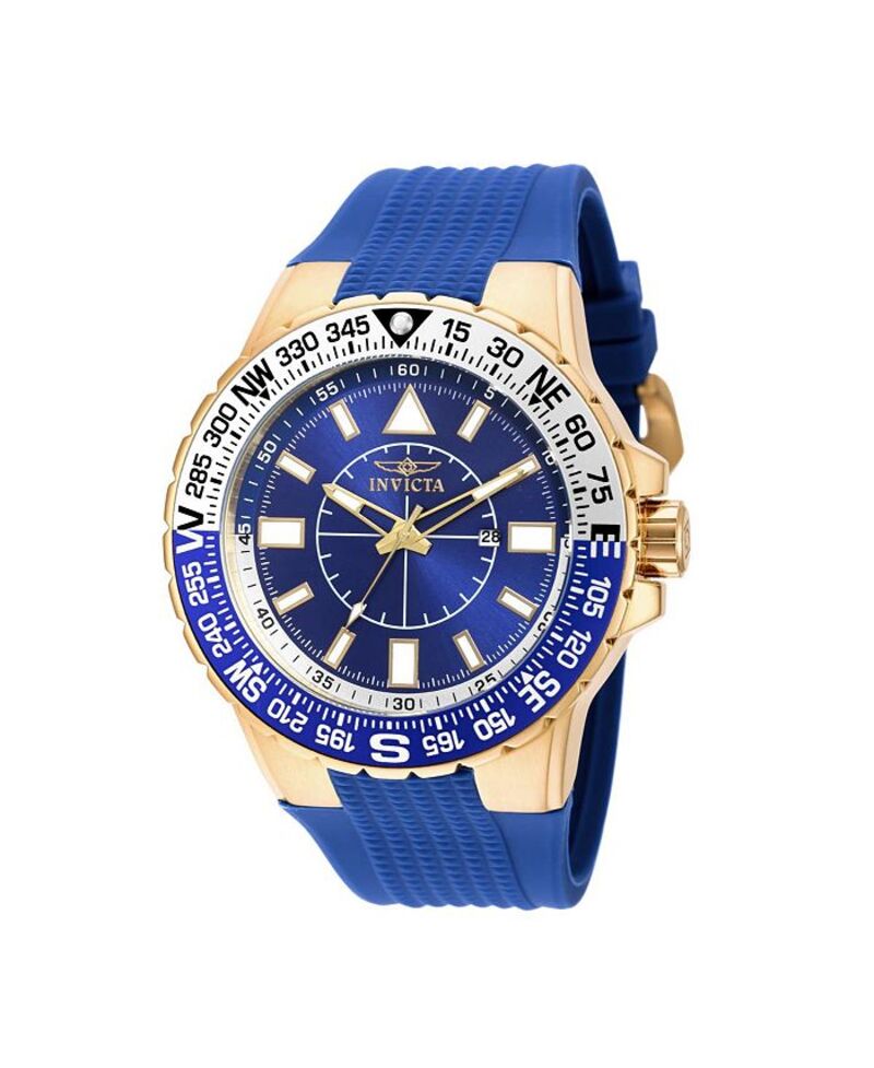 インビクタ メンズ アクセサリー 腕時計 Invicta Men's 19270 Aviator Quartz 3 Hand Blue Dial Watch Gold ゴールド