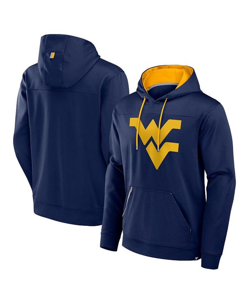 ファナティクス メンズ アウター パーカー・スウェット パーカー Fanatics Men's Navy West Virginia Mountaineers Defender Dot Faded Primary Pullover Hoodie Navy ネイビー