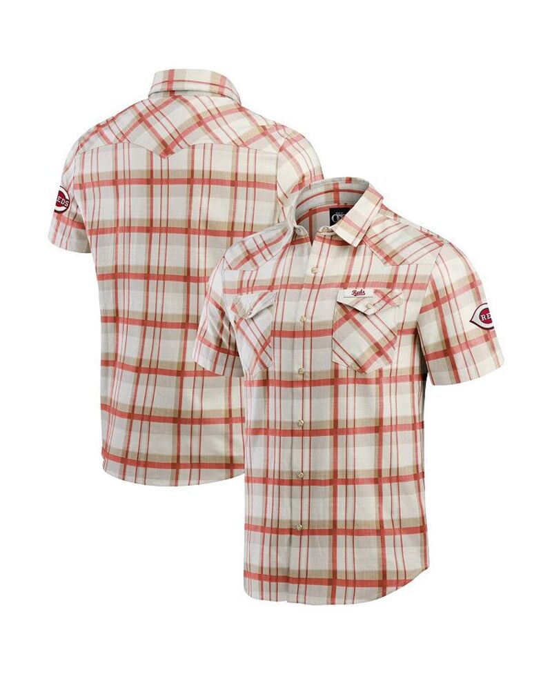 ファナティクス メンズ トップス シャツ Fanatics Men's Red Cincinnati Reds Plaid Full-Snap Shirt Red レッド