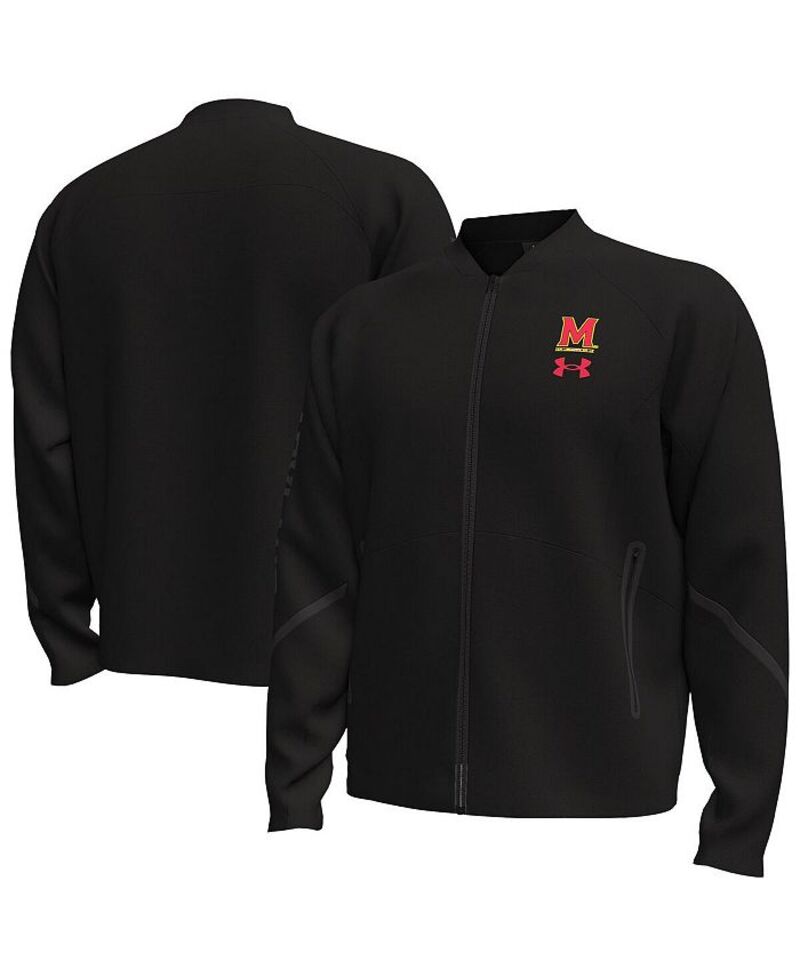 アンダーアーマー メンズ アウター ジャケット・ブルゾン ジャケット Under Armour Men's Black Maryland Terrapins Unstoppable Full-Zip Bomber Jacket Black ブラック