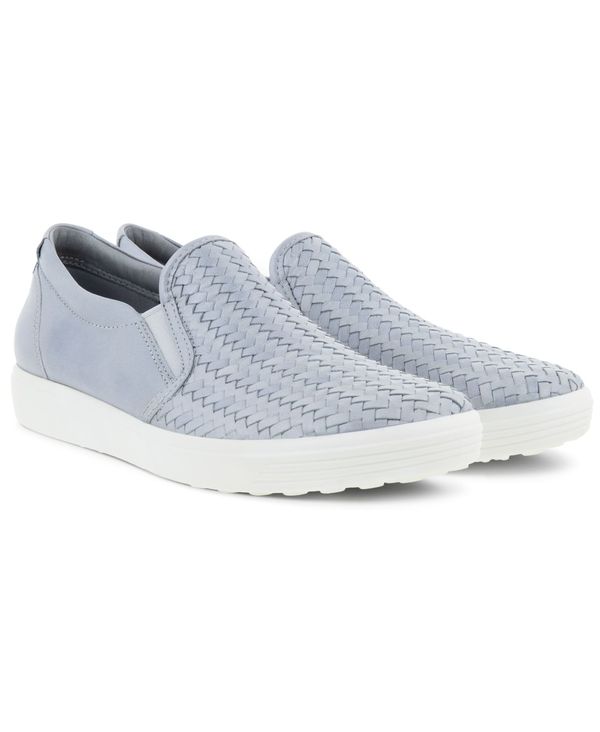 安心の定価販売 楽天市場 エコー レディース スニーカー シューズ Women S Soft 7 Woven Slip On Sneakers Silver Grey Metallic Revida 楽天市場店 国際ブランド Precisionnm Com