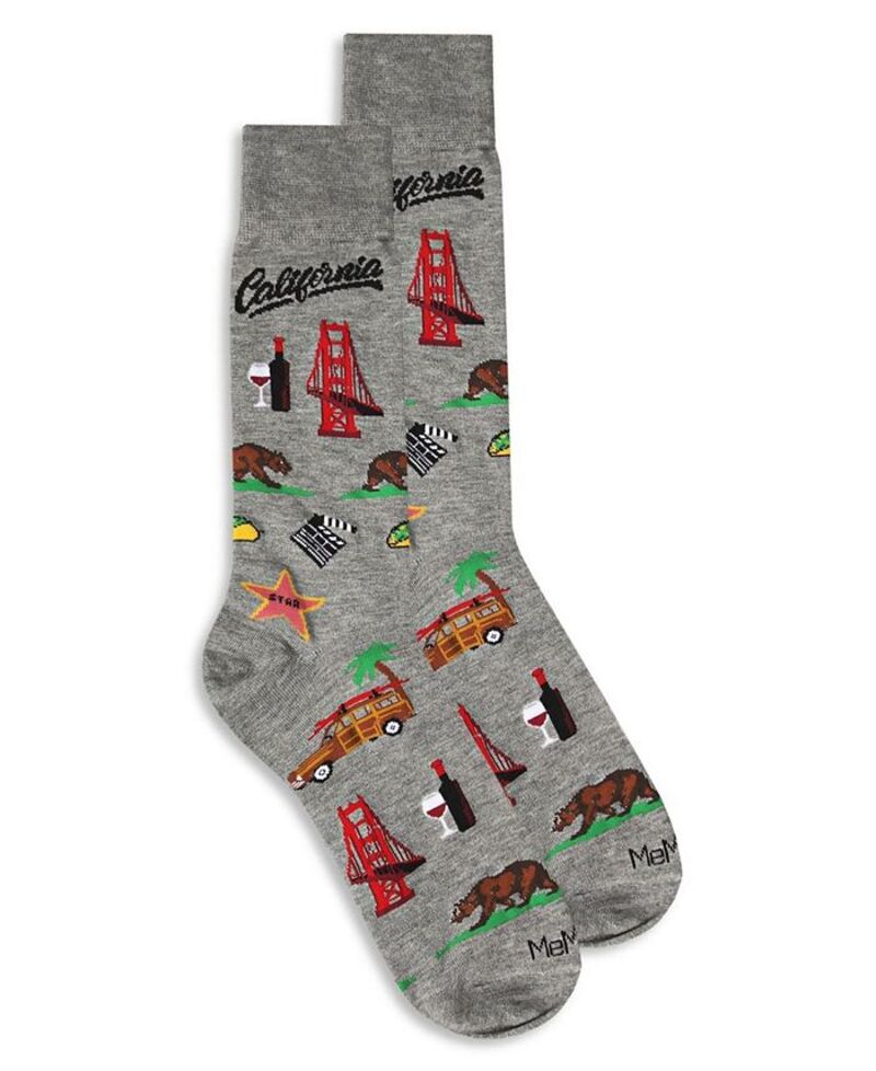 メモイ メンズ アンダーウェア 靴下 MeMoi Men's Destination Rayon from Bamboo Novelty Crew Socks California