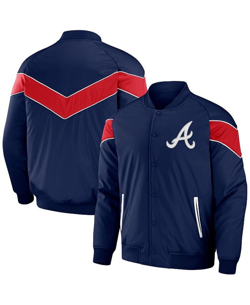 ファナティクス メンズ アウター ジャケット・ブルゾン ジャケット Fanatics Men's Darius Rucker Collection by Navy Atlanta Braves Baseball Raglan Full-Snap Jacket Navy ネイビー