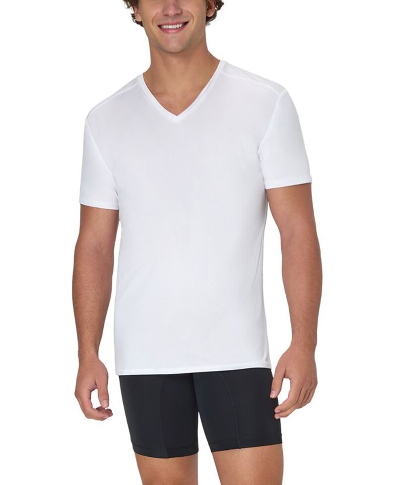 ヘインズ メンズ トップス Tシャツ Vネック シャツ Hanes Men's 3pk. Ultimate MOVES X-Temp Performance V-Neck T-Shirts White ホワイト