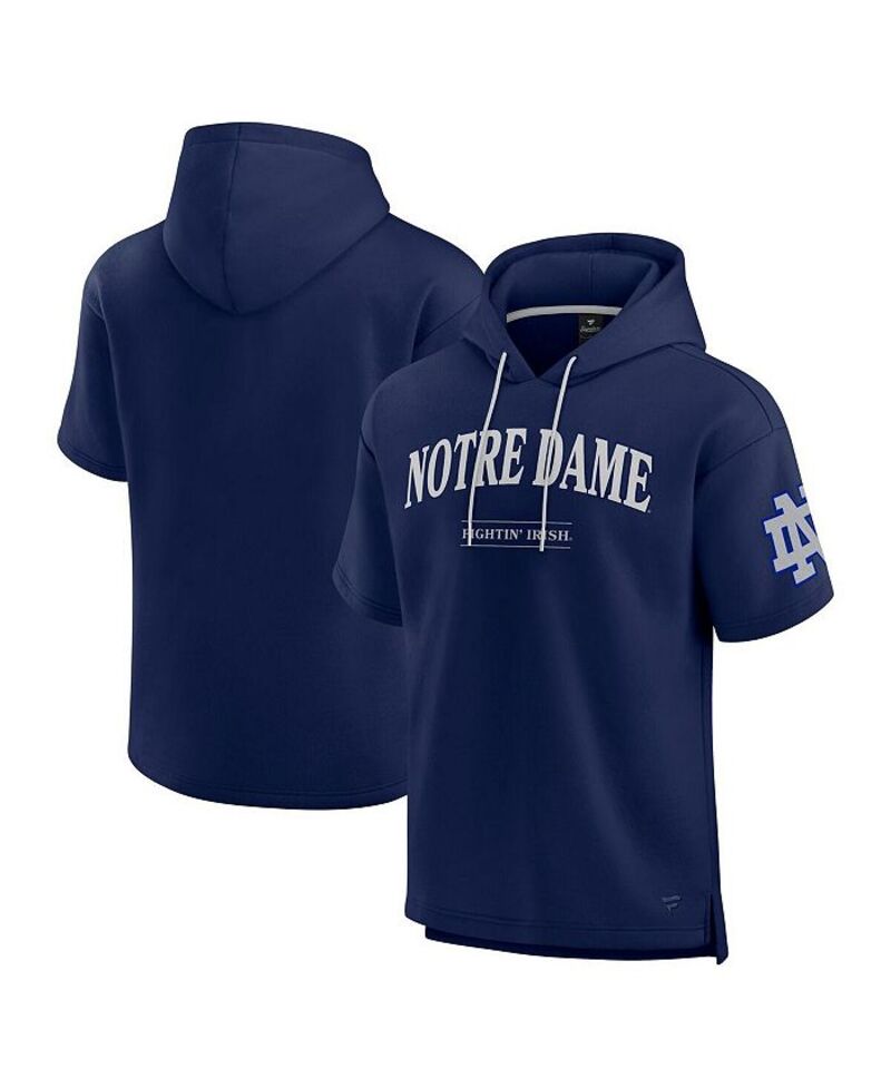 ファナティクス メンズ アウター パーカー・スウェット パーカー Fanatics Men's Navy Notre Dame Fighting Irish Ready Short Sleeve Pullover Hoodie Navy ネイビー 22,176円