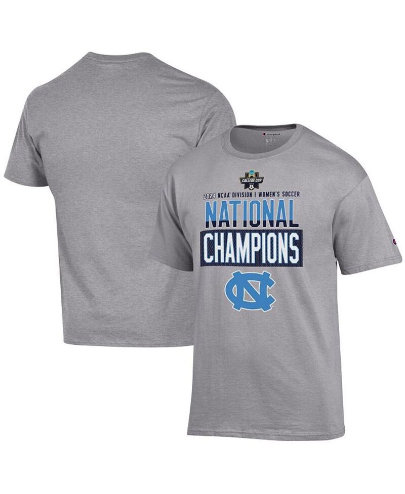 チャンピオン メンズ トップス Tシャツ ヒール Men's Gray North Carolina Tar Heels 2024 NCAA Women's Soccer National Champions Locker Room T-Shirt Gray グレー