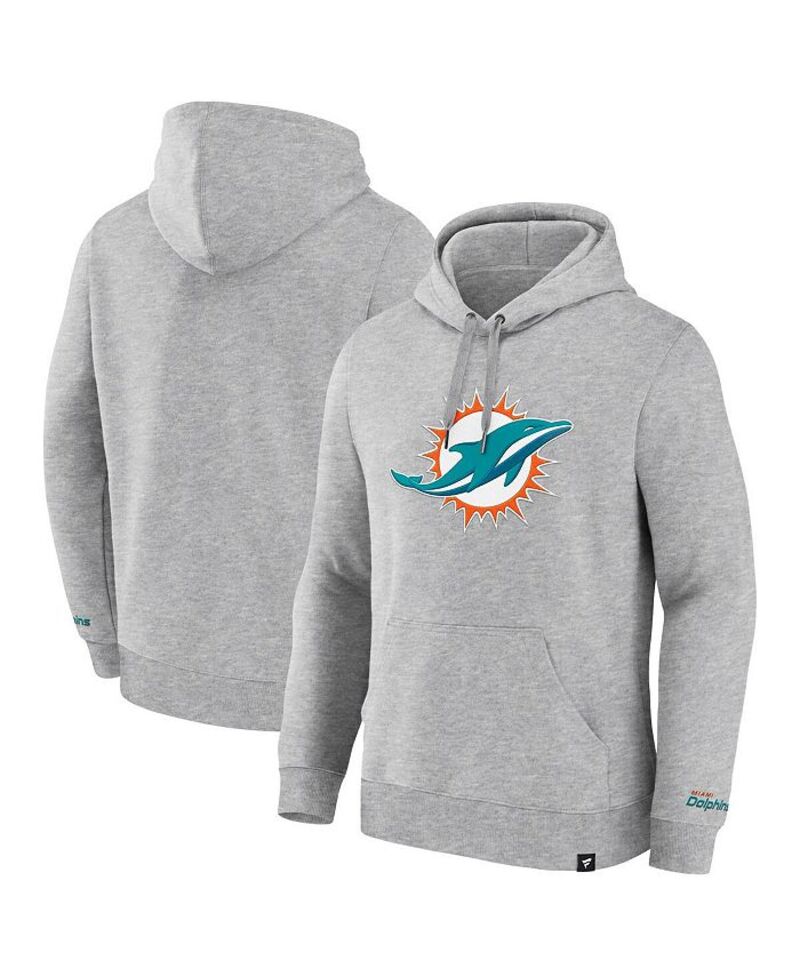 ファナティクス メンズ アウター パーカー・スウェット フリース パーカー Fanatics Men\u0027s Heather Gray Miami Dolphins Legacy Fleece Pullover Hoodie Heather Gray 薄墨色