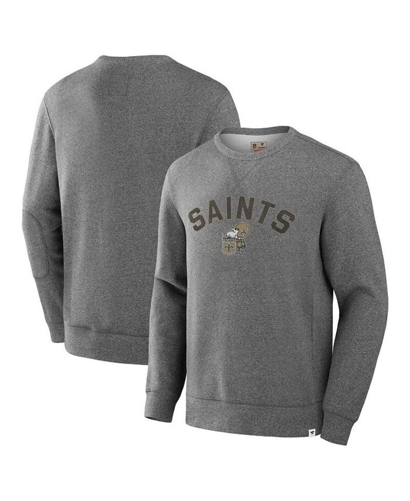 ファナティクス メンズ アウター パーカー・スウェット パイル 流汗 プルオーバー Fanatics Men\u0027s Heather Gray New Orleans Saints Loop Terry Pullover Sweatshirt Heather Gray 薄墨色