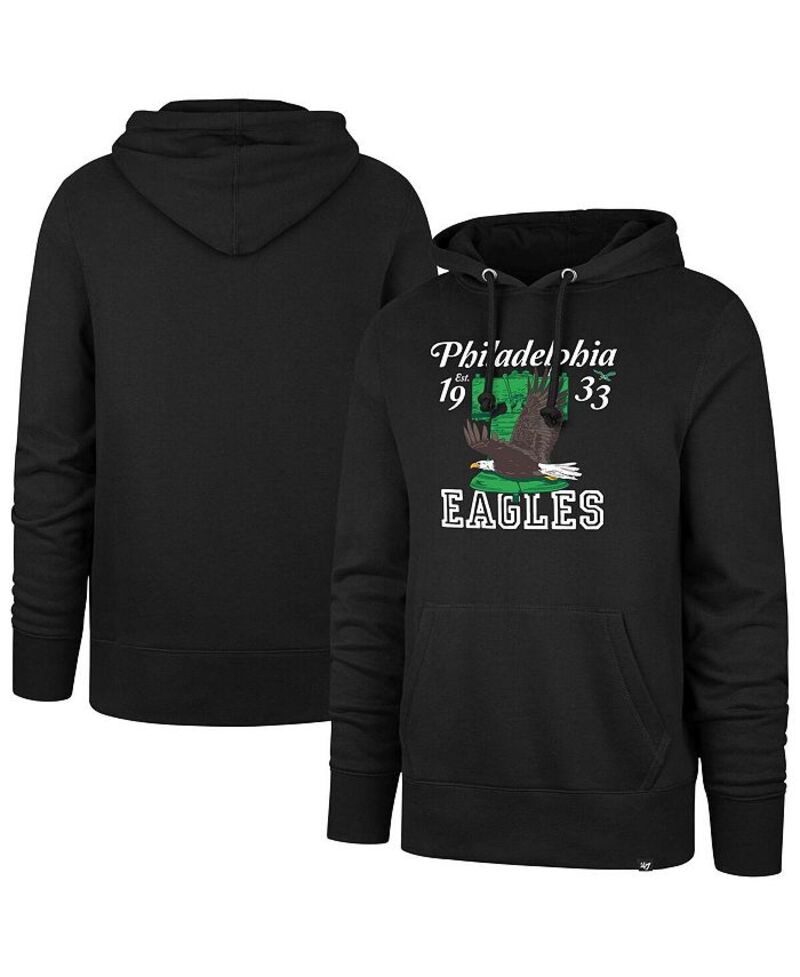 47 ブランド メンズ アウター パーカー・スウェット パーカー '47 Brand Men's Black Philadelphia Eagles Regional Headline Pullover Hoodie Black ブラック