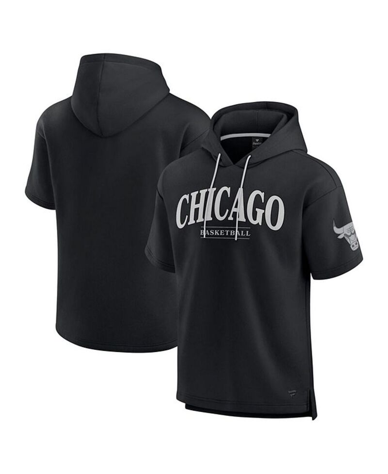 ファナティクス メンズ アウター パーカー・スウェット パーカー Fanatics Men's Black Chicago Bulls Elements Ready Short Sleeve Pullover Hoodie Black ブラック 17,140円