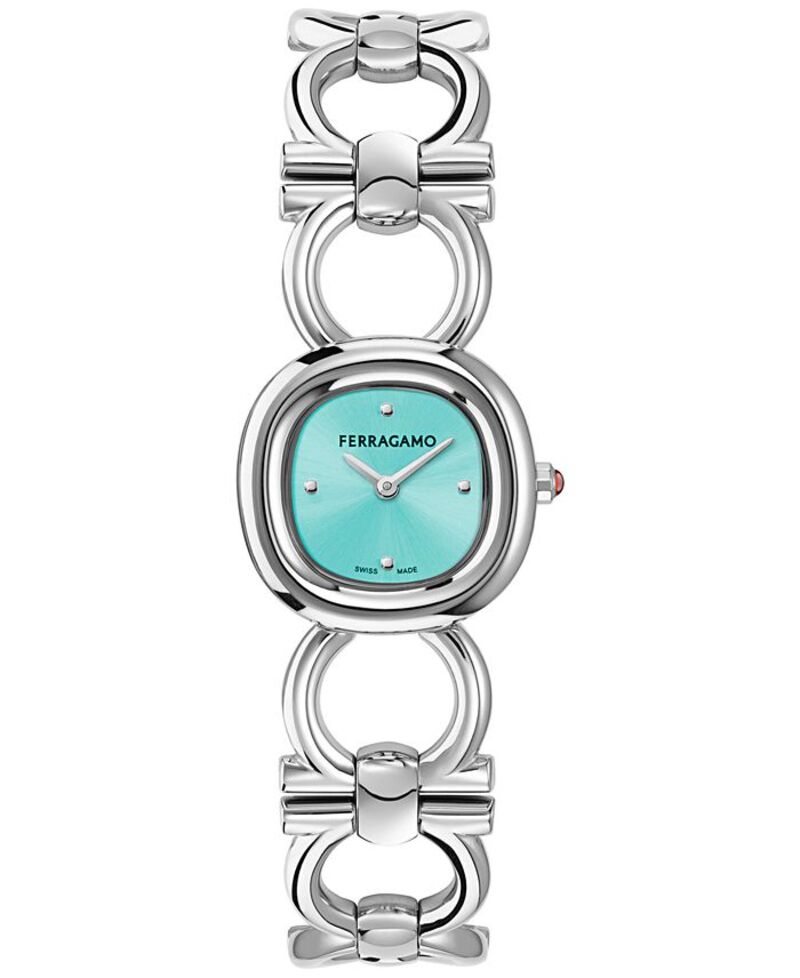 フェラガモ レディース アクセサリー 腕時計 Tシャツ Ferragamo Women's Swiss Double Gancini Stainless Steel Link Bracelet Watch 25mm Stainless