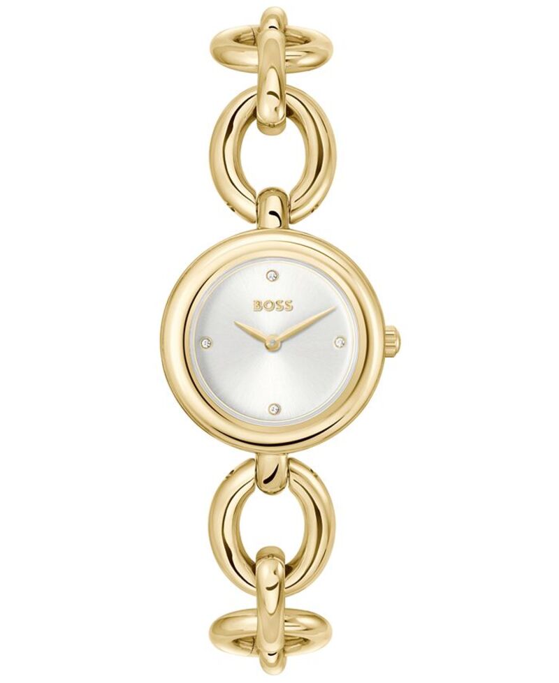 ヒューゴボス レディース アクセサリー 腕時計 Tシャツ Hugo Boss Women's Live Quartz Slim Ionic Plated Thin Gold-Tone Stainless-Steel Watch 28mm Gold-tone ゴールド