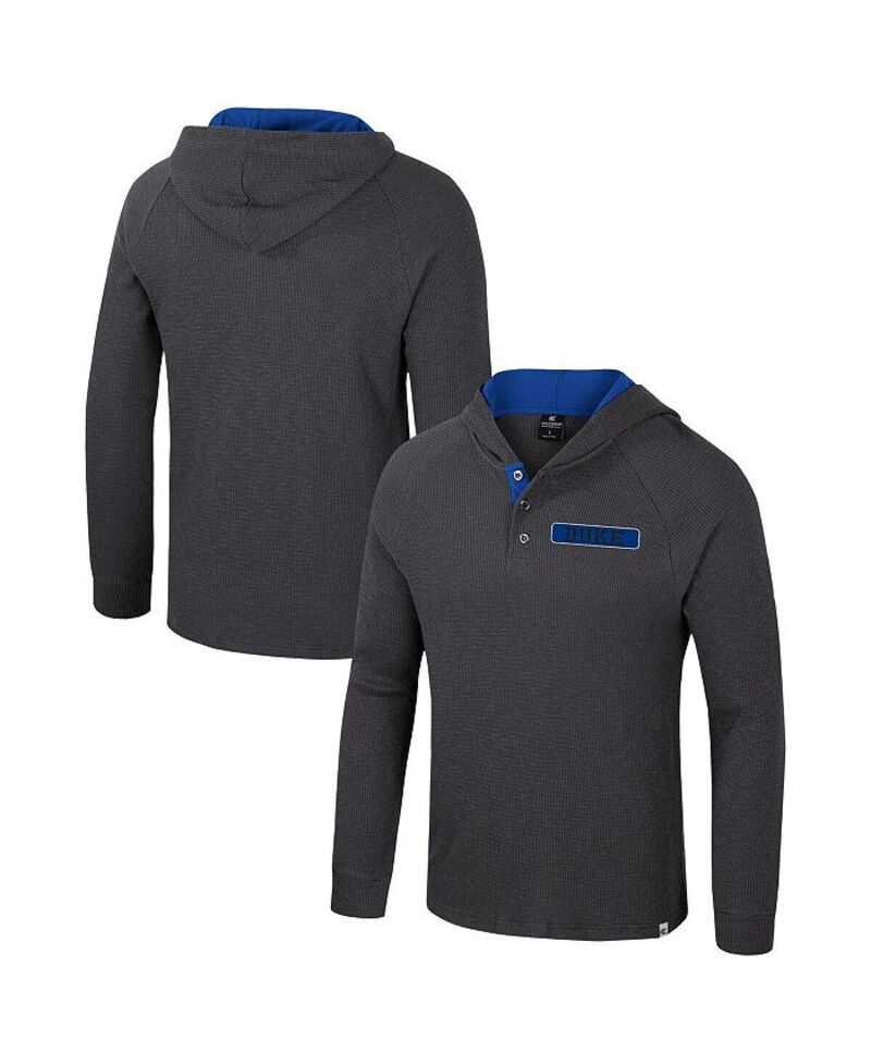 コロシアム メンズ トップス Tシャツ パーカー Colosseum Men's Charcoal Duke Blue Devils DuJour Ralgan Long Sleeve Henley Hoodie T-Shirt Charcoal チャコール