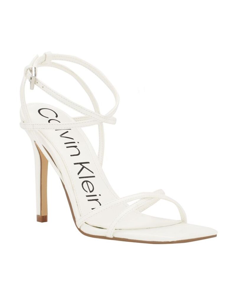 カルバンクライン レディース シューズ サンダル Calvin Klein Women's Tegin Strappy High Stiletto Sandals White ホワイト