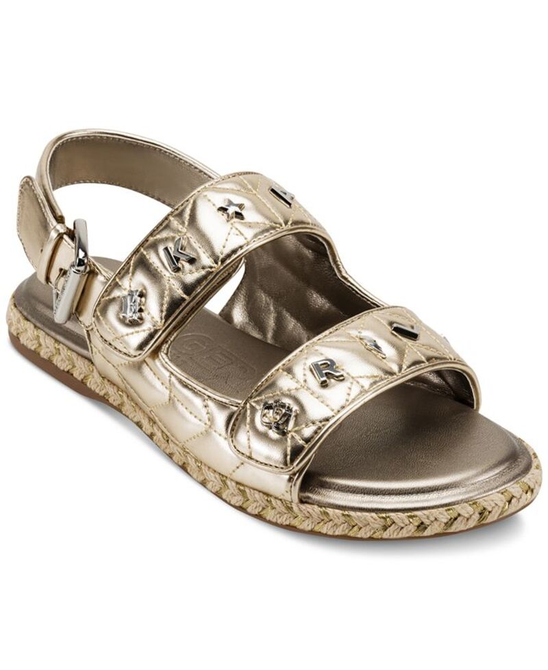 カール ラガーフェルド レディース シューズ サンダル KARL LAGERFELD PARIS Women's Charlay Almond Toe Flat Sandals White Gold ホワイト