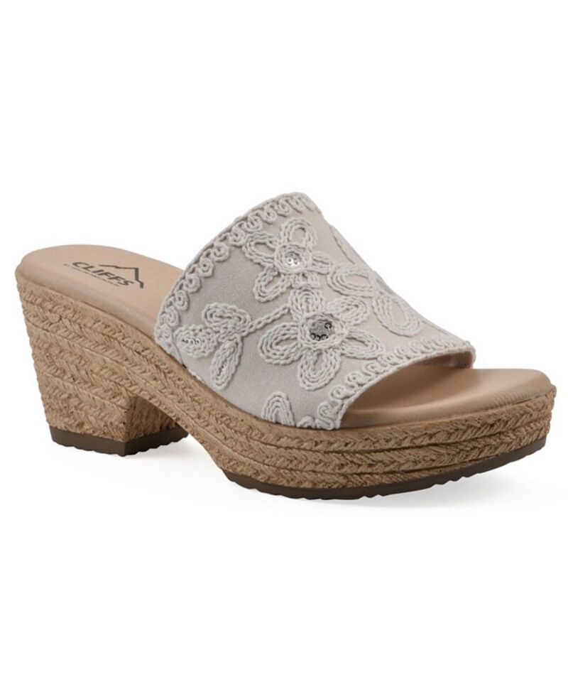 クリフバイホワイトマウンテン レディース シューズ サンダル Cliffs by White Mountain Women's Biancia Wedge Slip-On Sandals Natural White Fabric ホワイト