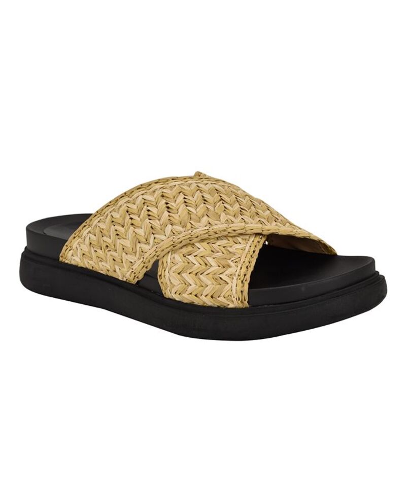 カルバンクライン レディース シューズ サンダル Calvin Klein Women's Pacen Woven Crisscross Flat Sandals Natural