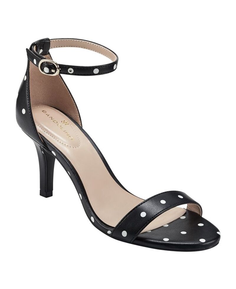 バンドリーノ レディース シューズ サンダル Bandolino Women's Madia Two Piece Dress Sandals Black/White Polka Dot ホワイト|ReVida 店