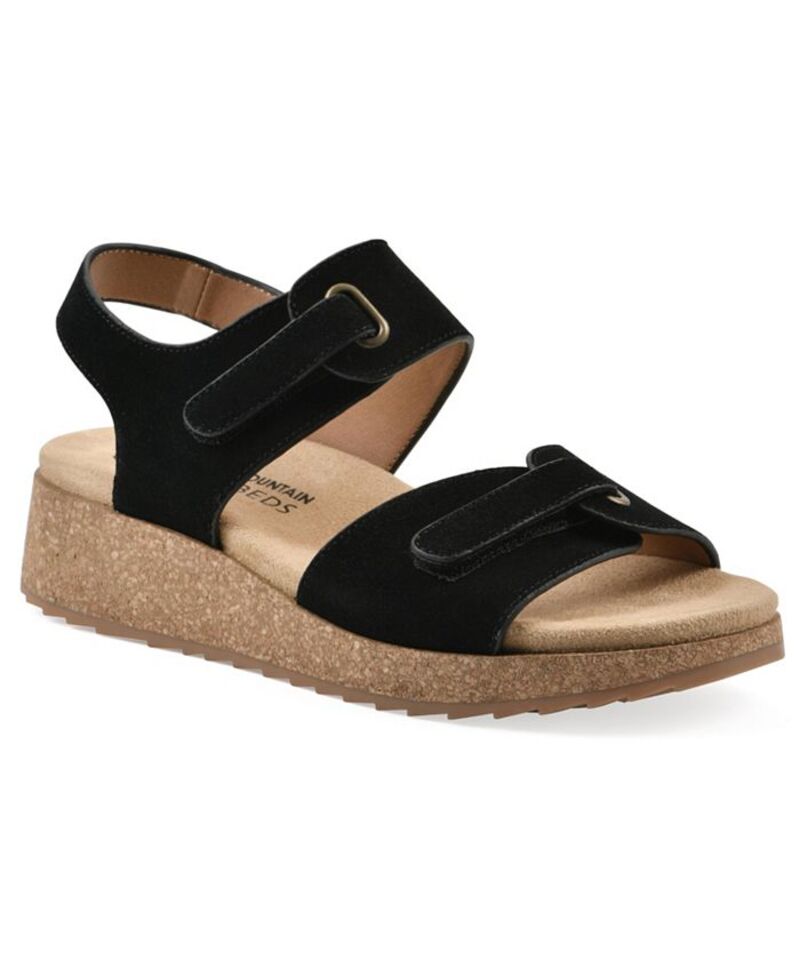 ホワイトマウンテン レディース シューズ サンダル White Mountain Women's Gelato Round Toe Wedge Sandals Black Suede ブラック