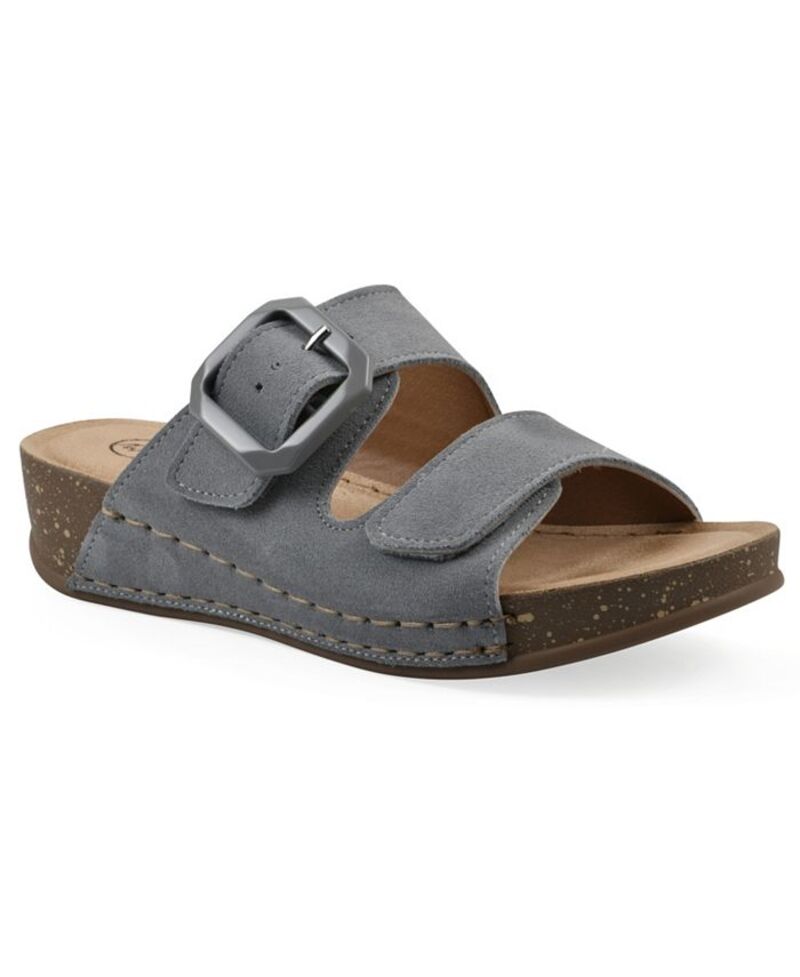ホワイトマウンテン レディース シューズ サンダル White Mountain Women's Fearful Slip-On Wedge Sandals Blue Raspberry Suede ブルー