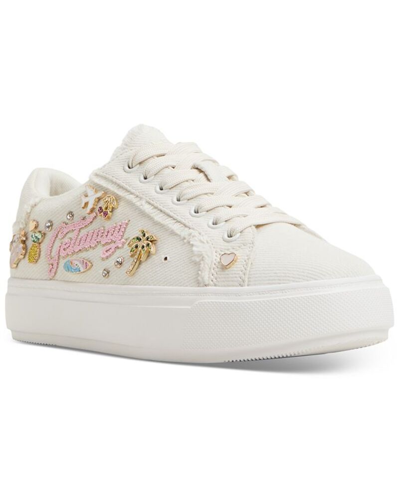 アルド レディース シューズ スニーカー レース ALDO Women's Beachvibes Embellished Lace-Up Sneakers Ivory Denim アイボリー 22,110円