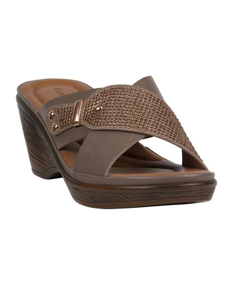 ジーシーシューズ レディース シューズ サンダル GC Shoes Women's Ash Crisscross Wedge Sandals Taupe トープ