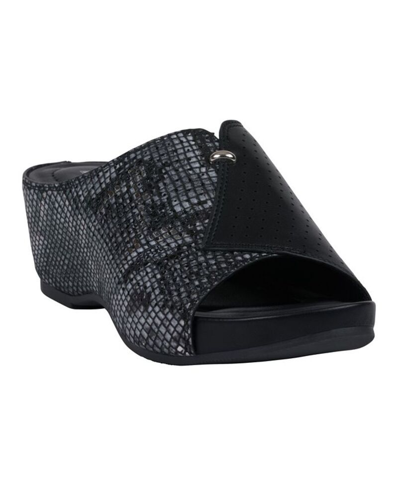 ジーシーシューズ レディース シューズ サンダル GC Shoes Women's Dacia Slip On Wedge Sandals Black ブラック