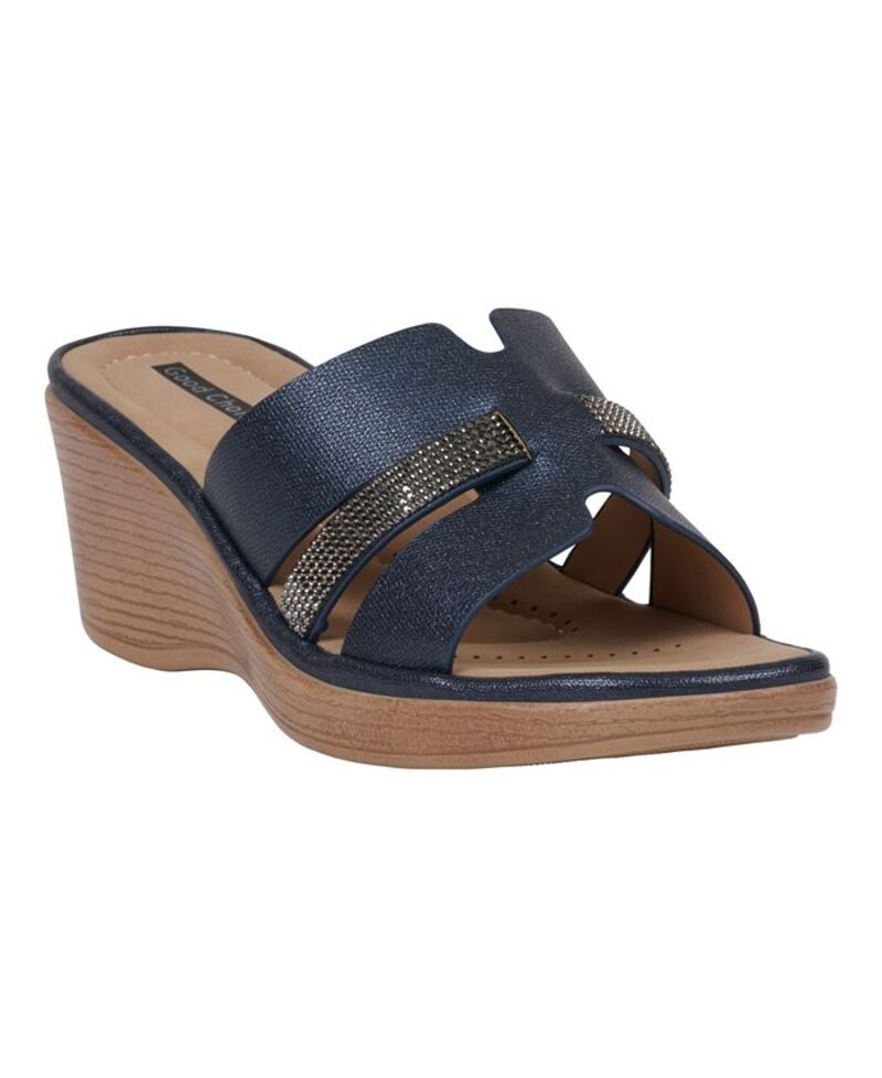 ジーシーシューズ レディース シューズ サンダル GC Shoes Women's Frances Embellished Wedge Sandals Navy ネイビー 13,855円