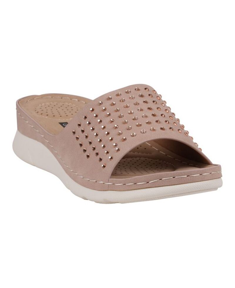 ジーシーシューズ レディース シューズ サンダル GC Shoes Women's Julie Embellished Comfort Flat Sandals Blush ブラッシュ