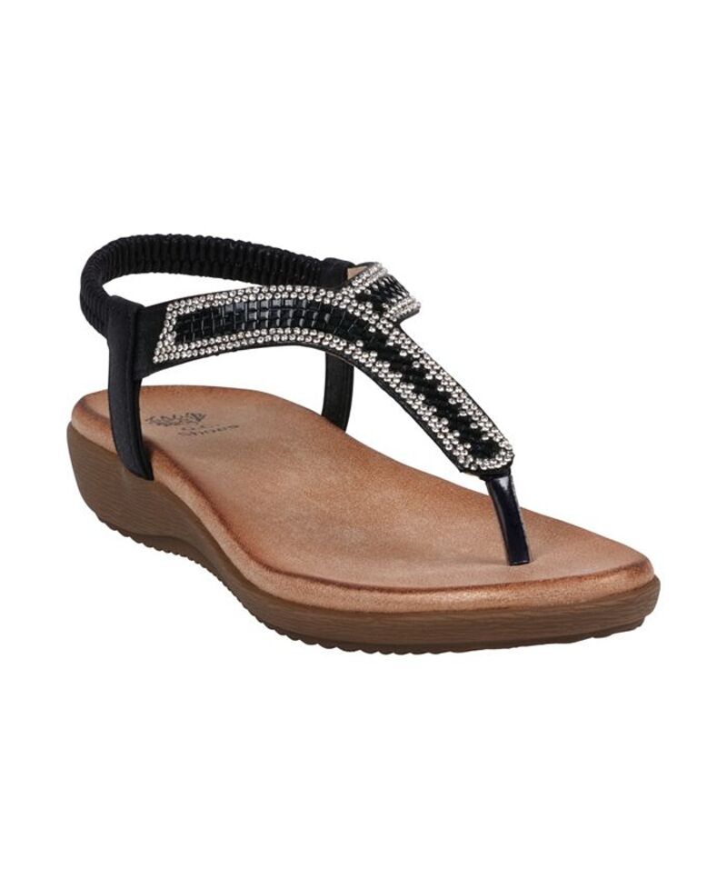 ジーシーシューズ レディース シューズ サンダル GC Shoes Women's Lori Embellished Flat Sandals Black ブラック