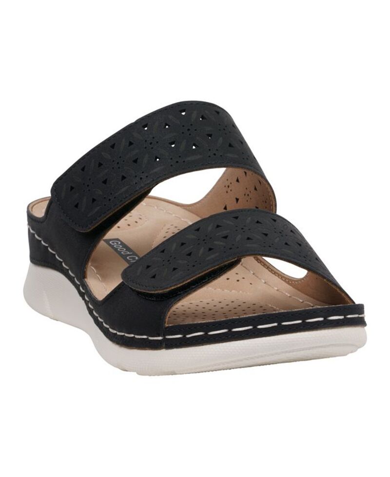 ジーシーシューズ レディース シューズ サンダル GC Shoes Women's Verna Adjustable Double Strap Footbed Sandals Black ブラック