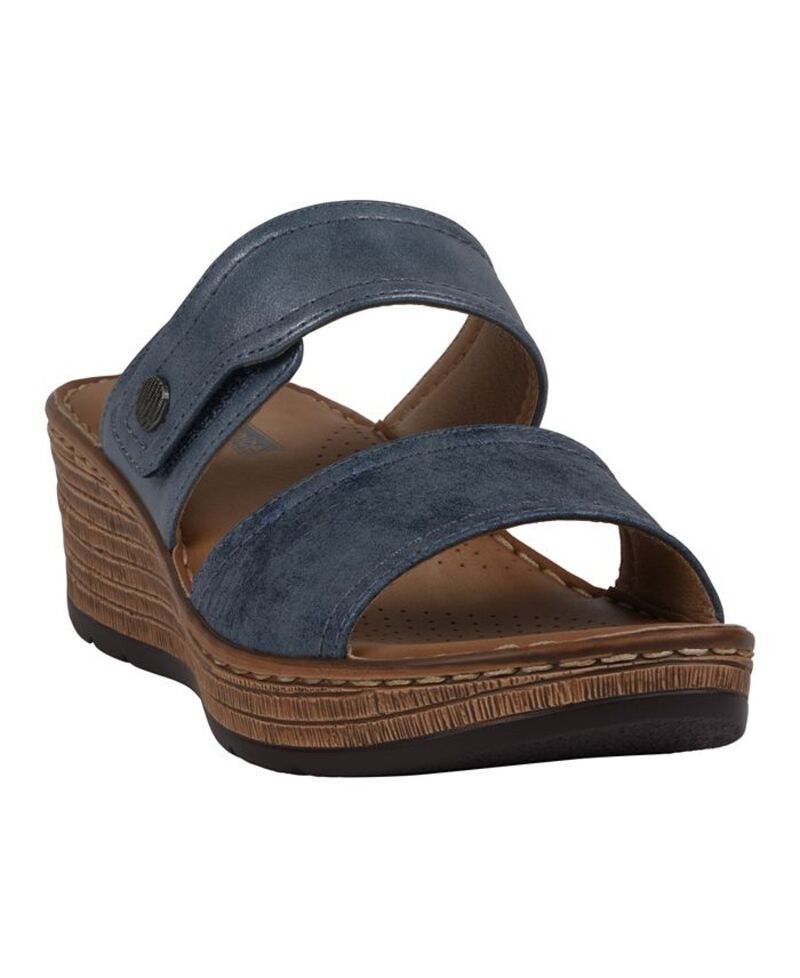 ジーシーシューズ レディース シューズ サンダル GC Shoes Women's Meli Slip-On Wedge Sandals Navy ネイビー