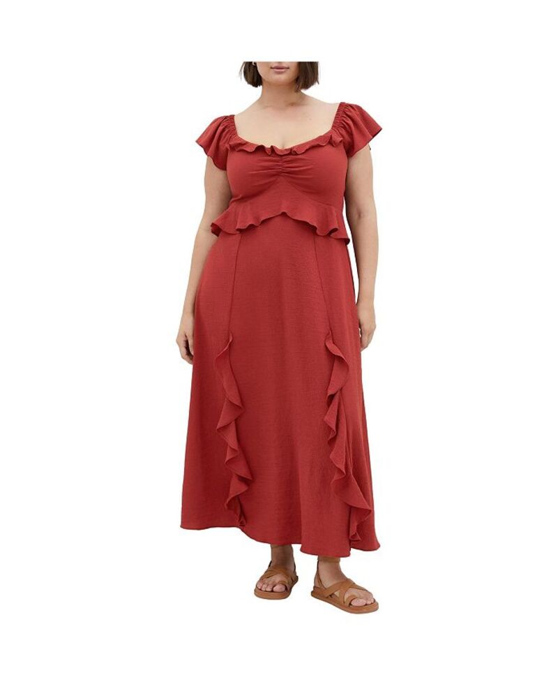 シティーシック レディース トップス ワンピース マキシワンピース プラスサイズ マキシ CITY CHIC Plus Size Fee Frill Maxi Dress Sienna