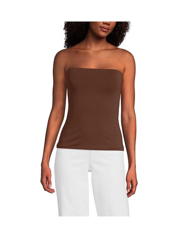 ランズエンド レディース トップス シャツ Lands' End Women's Slender Tube Top Tree bark
