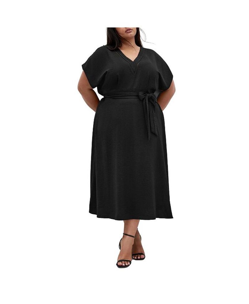 シティーシック レディース トップス ワンピース ミディワンピース プラスサイズ ミディ CITY CHIC Plus Size Maya Midi Dress Black ブラック
