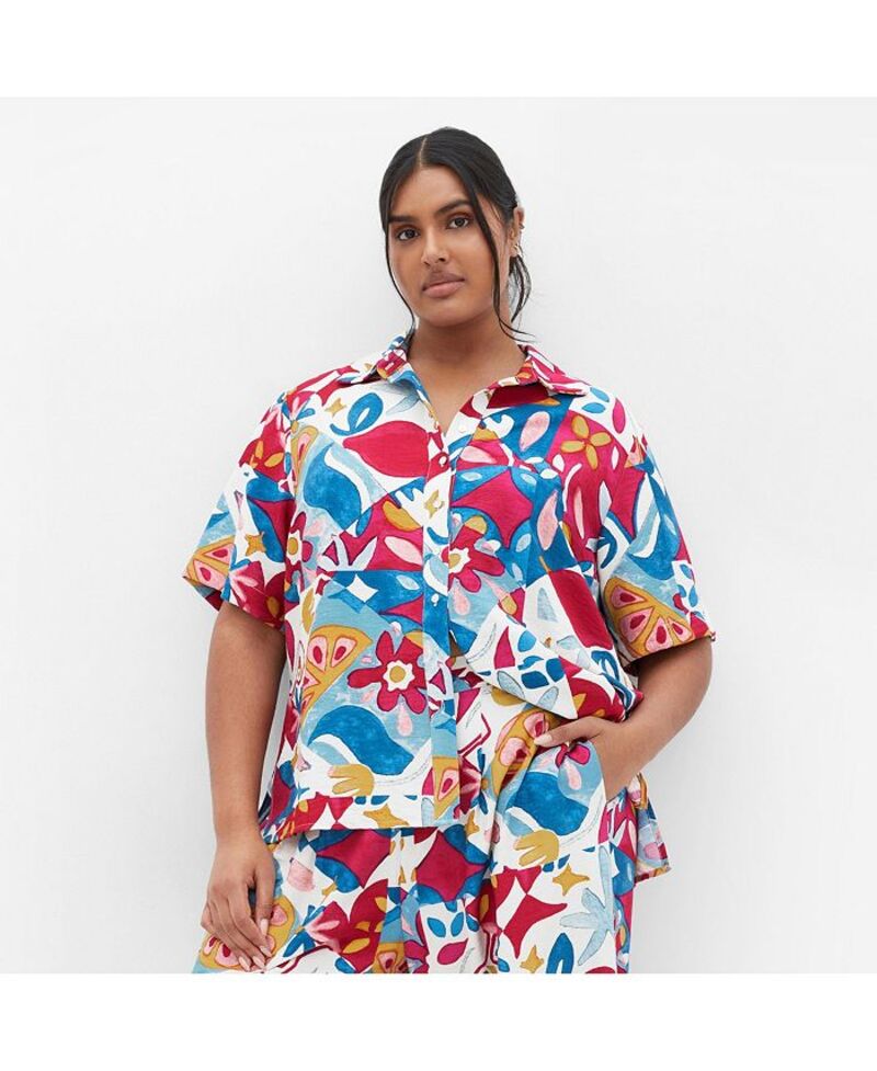シティーシック レディース トップス シャツ プラスサイズ CITY CHIC Plus Size Mosaic Shirt Mosaic｜ReVida 店 11,684円