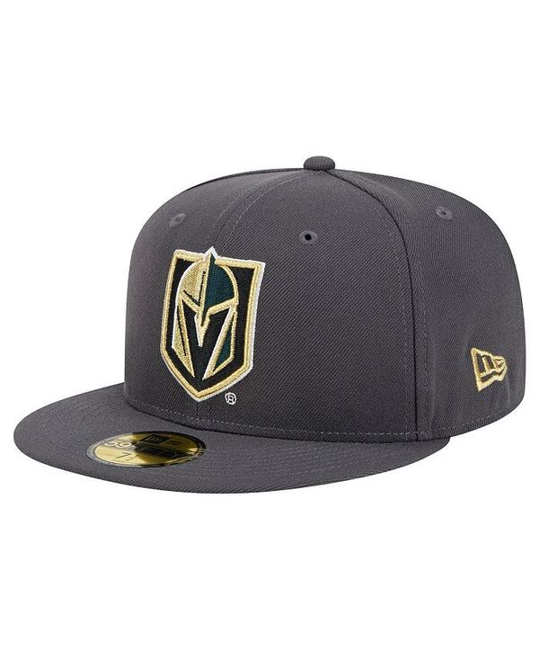 ニューエラ メンズ アクセサリー 帽子 New Era Men's Charcoal Vegas Golden Knights Core 59FIFTY Fitted Hat Charcoal チャコール｜ReVida 店
