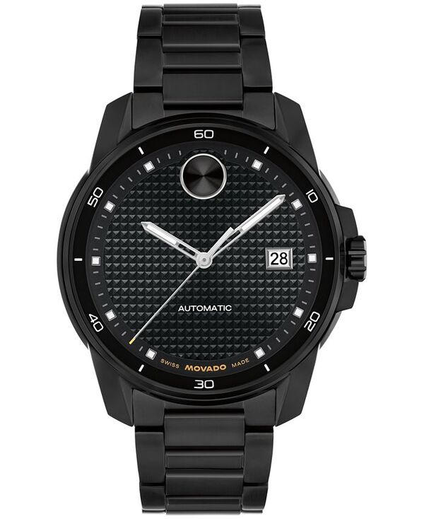 モバド メンズ 付属品 ウオッチ プルオーバー Movado Men\u0027s Bold Verso Swiss Automatic Ionic Plated Black Steel Watch 41粍 Black 黒いこと