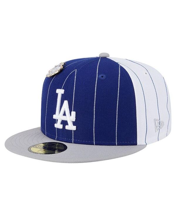 ニューエラ メンズ アクセサリー 帽子 New Era Men's Dark Blue Los Angeles Dodgers Pinstripe 59FIFTY Hat Dark Blue ブルー