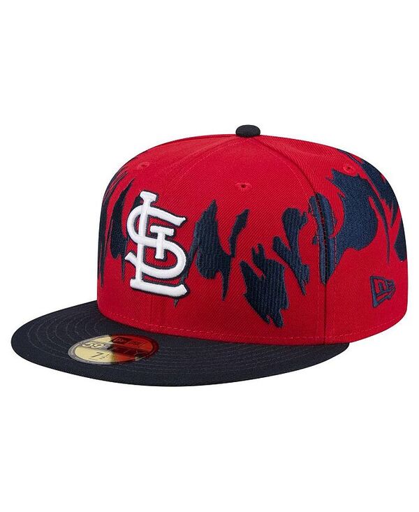 ニューエラ メンズ アクセサリー 帽子 New Era Men's Red/Navy St. Louis Cardinals Retro Pattern 59FIFTY Fitted Hat Red Navy ネイビー