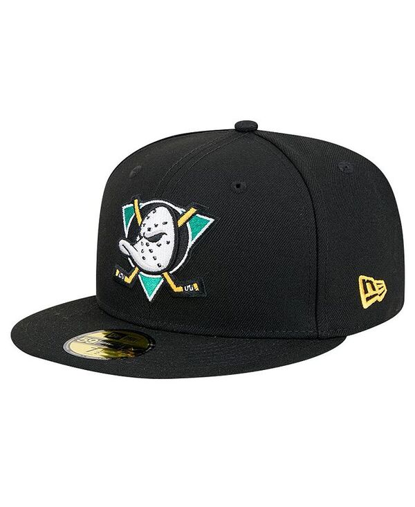 ニューエラ メンズ アクセサリー 帽子 New Era Men's Black Anaheim Ducks Core 59FIFTY Fitted Hat Black ブラック