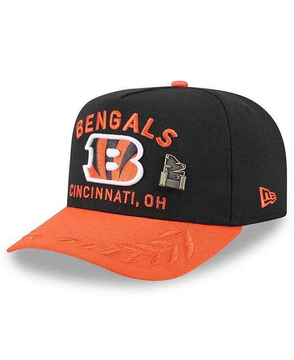 ニューエラ メンズ アクセサリー 帽子 New Era Men's Black/Orange Cincinnati Bengals 2025 NFL Draft On Stage A-Frame 59FIFTY Fitted Hat Black Orange ブラック｜ReVida 店