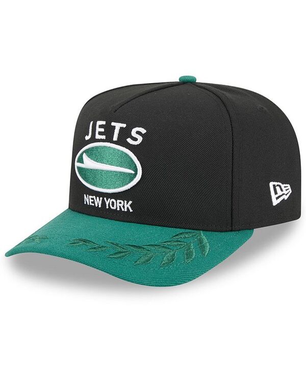 ニューエラ メンズ アクセサリー 帽子 New Era Men's Black/Green New York Jets 2025 NFL Draft A-Frame 9FIFTY Snapback Hat Black Green ブラック
