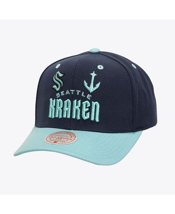 ミッチェル&ネス メンズ アクセサリー 帽子 Mitchell & Ness Men's Black Seattle Kraken All In 2.0 Pro Crown Adjustable Hat Black ブラック｜ReVida 店