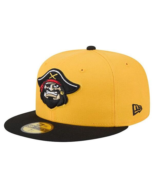 ニューエラ メンズ アクセサリー 帽子 New Era Men's Yellow/Black Bradenton Marauders Authentic Collection 59FIFTY Fitted Hat Yellow Black ブラック