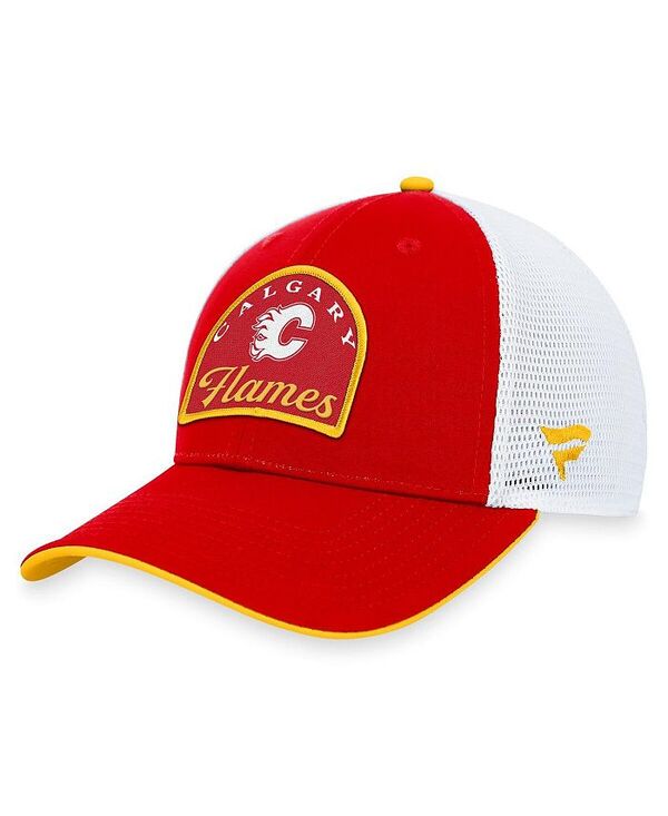 ファナティクス メンズ アクセサリー 帽子 Fanatics Men's Red/White Calgary Flames Fundamental Adjustable Hat Red White ホワイト