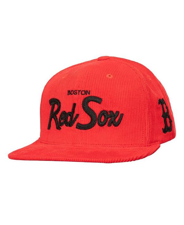 ミッチェル&ネス メンズ アクセサリー 帽子 コーデュロイ Mitchell & Ness Men's Red Boston Red Sox Corduroy Snapback Hat Red レッド｜ReVida 店