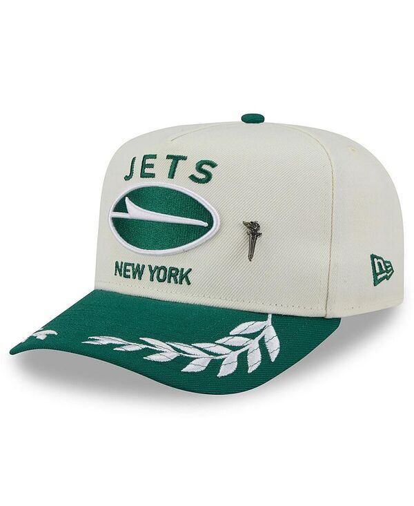 ニューエラ メンズ アクセサリー 帽子 New Era Men's Cream/Green New York Jets 2025 NFL Draft A-Frame 59FIFTY Fitted Hat Cream Green クリーム