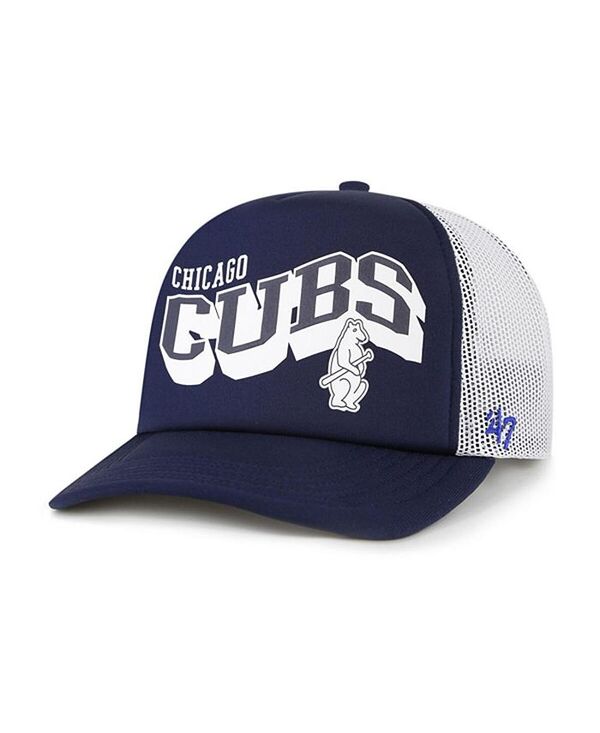 47 ブランド メンズ アクセサリー 帽子 '47 Brand Men's Navy Chicago Cubs Meander Foam Trucker Snapback Hat Navy ネイビー｜ReVida 店